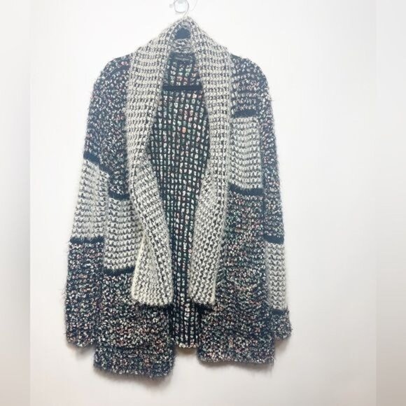 Dor Dor Couture Open Cardigan Shawl Collar Pockets Confetti Size XL - Picture 3 of 8